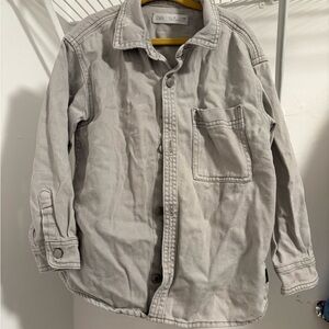 Zara Kid’s Casual Light Gray Button Down Shirt